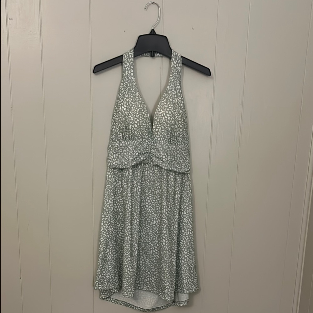 Elegant Green Halter Dress